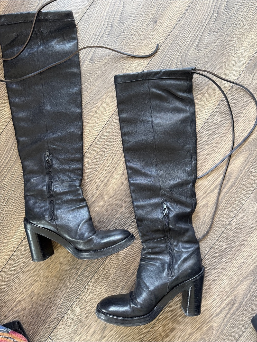 Ann Demeulemeester Black Leather Knee High Boots Archive Goth Avant Garde - Picture 5 of 16